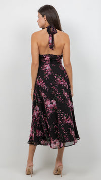 Victoria Floral Halter Dress