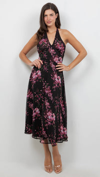 Victoria Floral Halter Dress