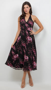 Victoria Floral Halter Dress