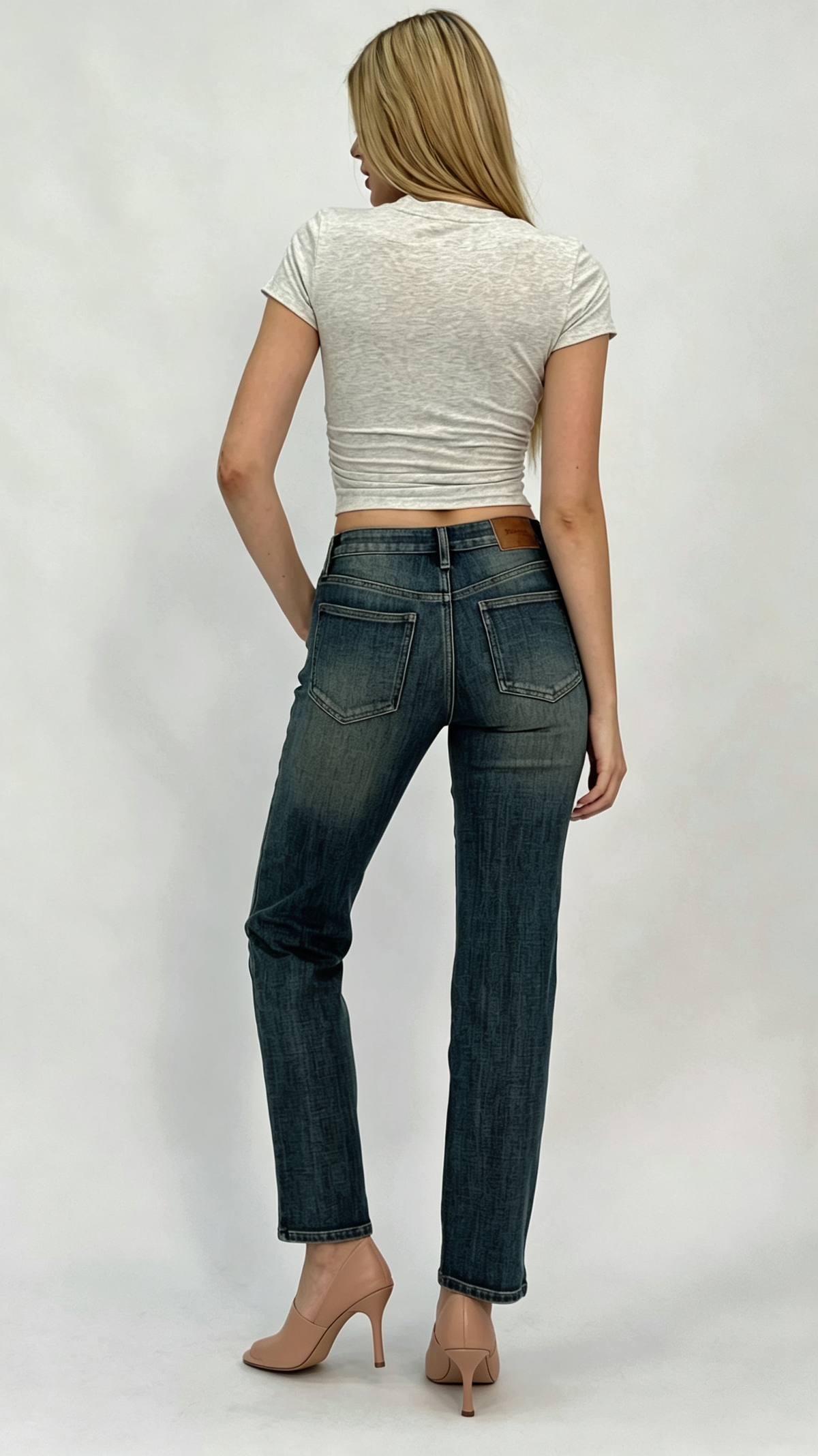 Eva Mid Rise Straight Leg Jeans