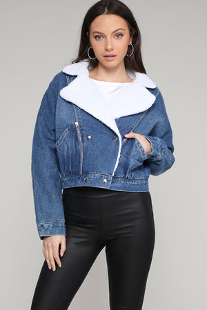 Mel Faux Fur Denim Jacket