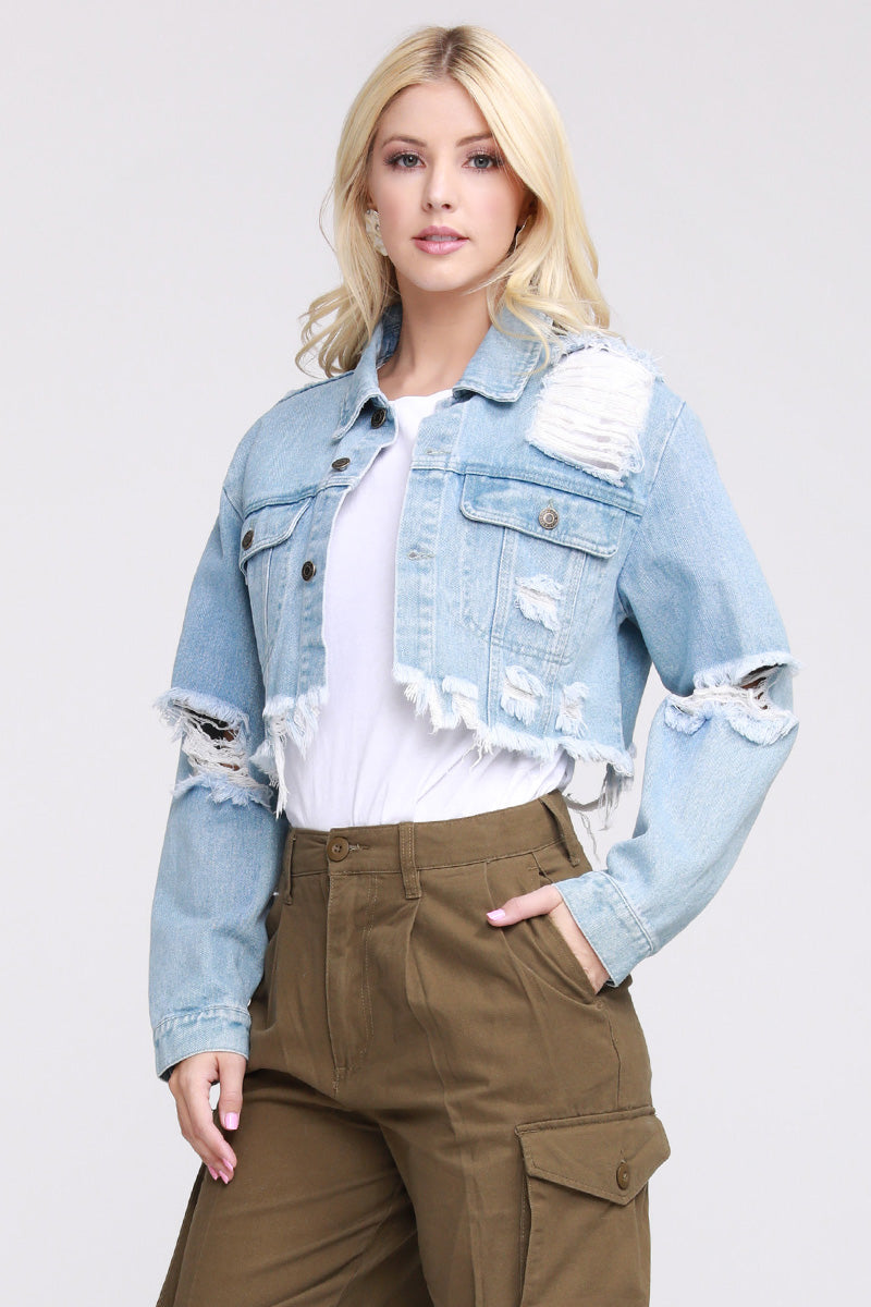 Tracy Distressed Denim Jacket