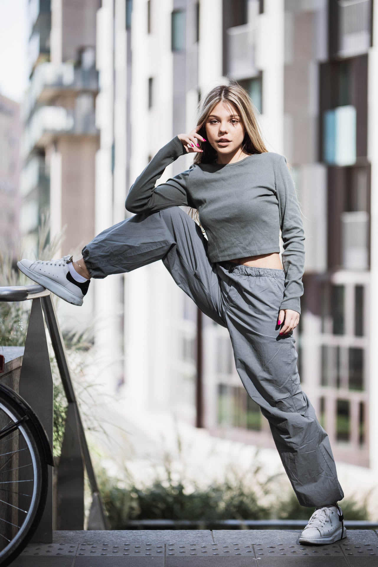 Oversized parachute trousers