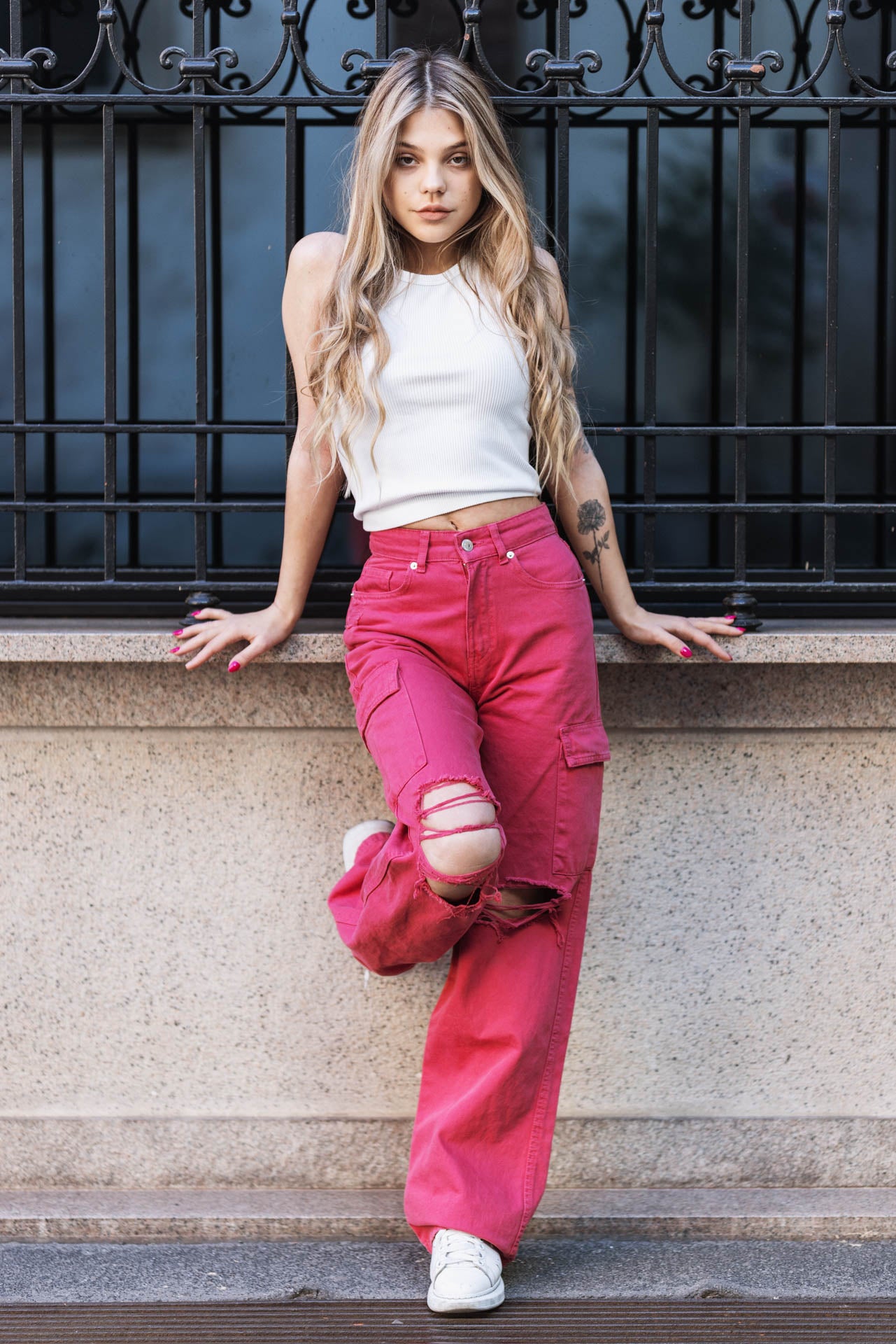 Stassie Ripped Cargo Jeans