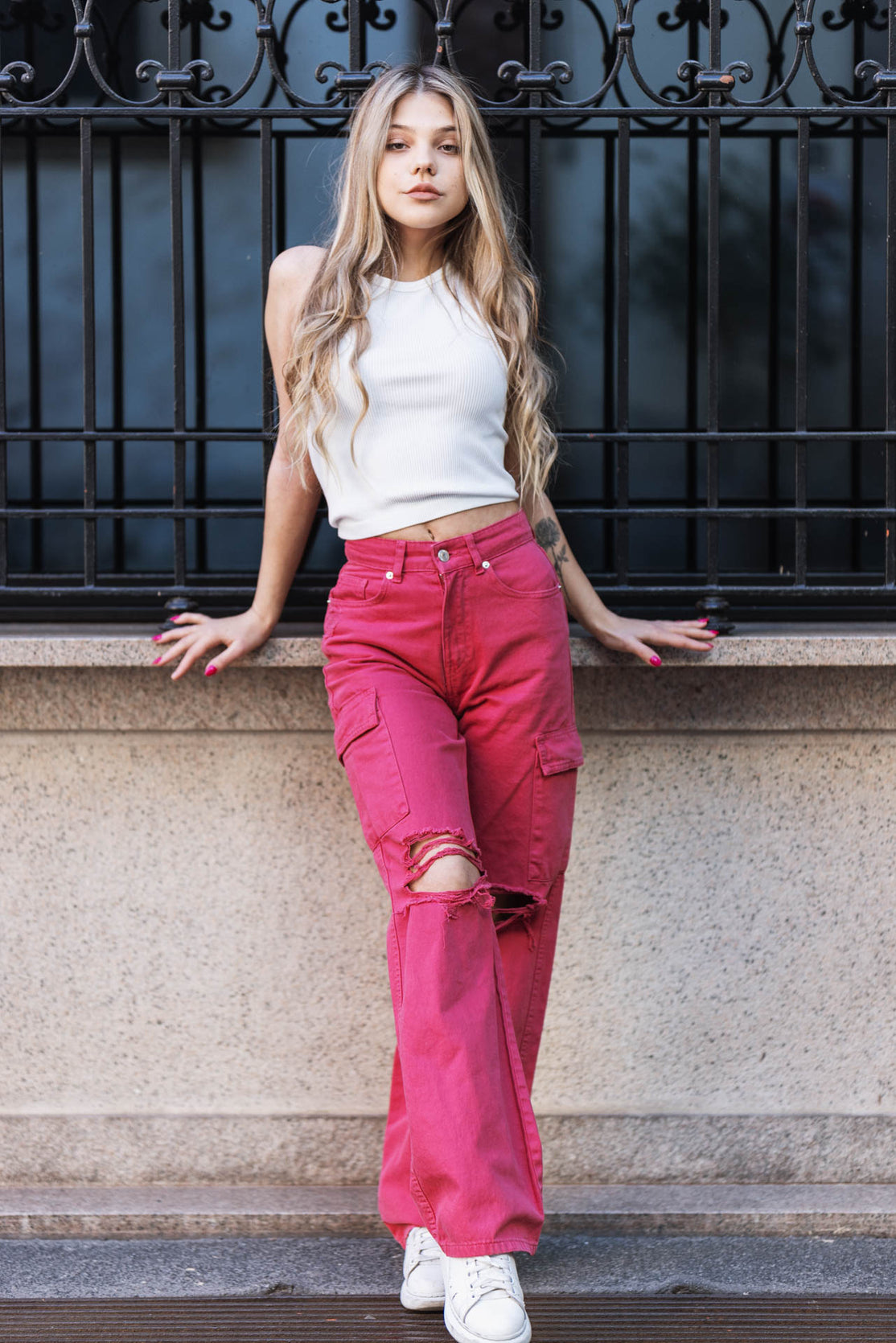 Stassie Ripped Cargo Jeans