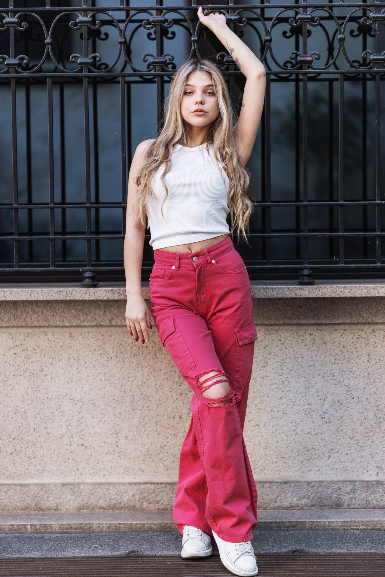 Stassie Ripped Cargo Jeans