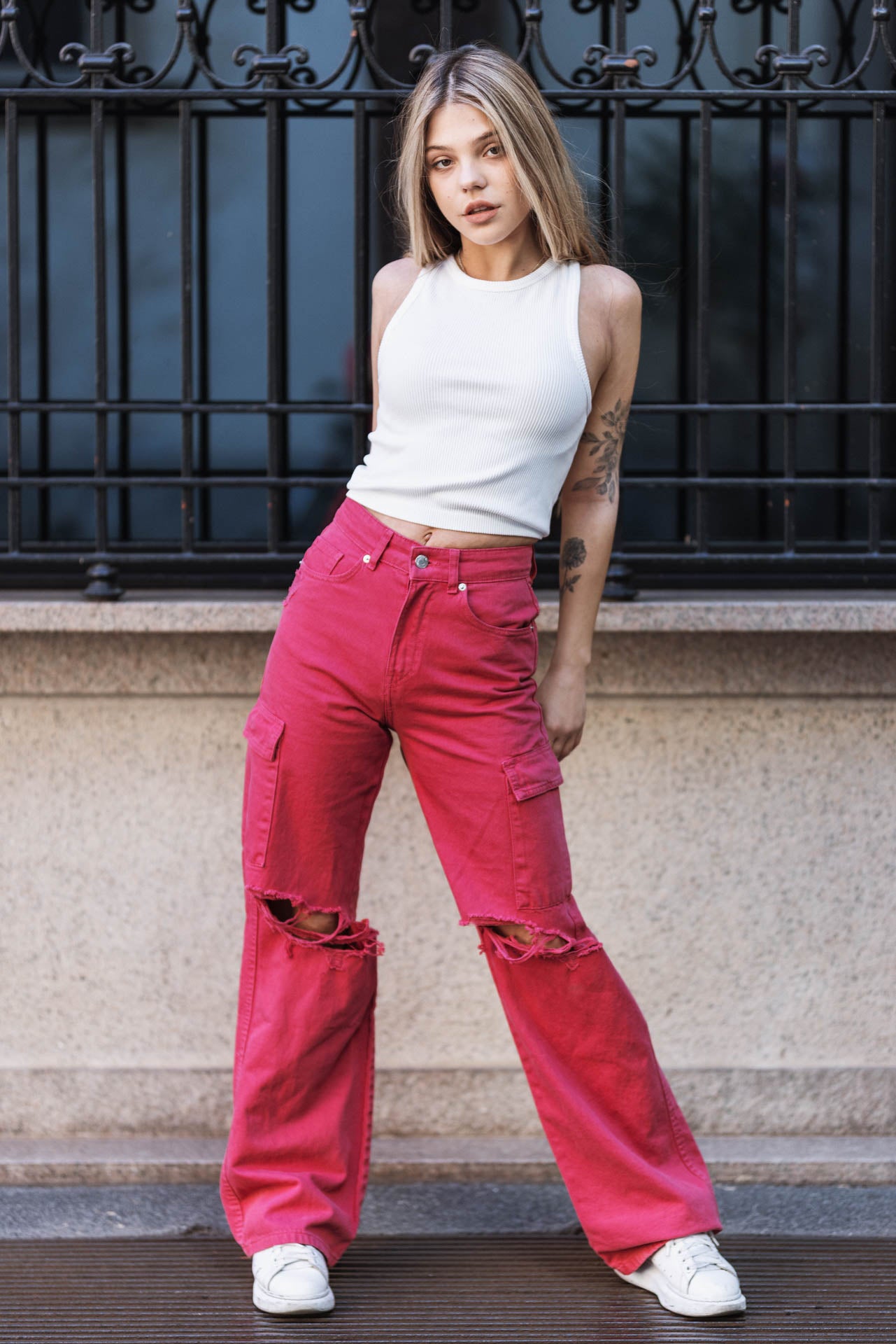 Stassie Ripped Cargo Jeans